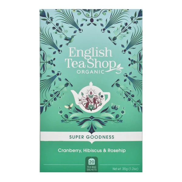 English Tea Shop | Ekološki čaj Brusnica, hibiskus in šipek, 20 čajnih vrečk
