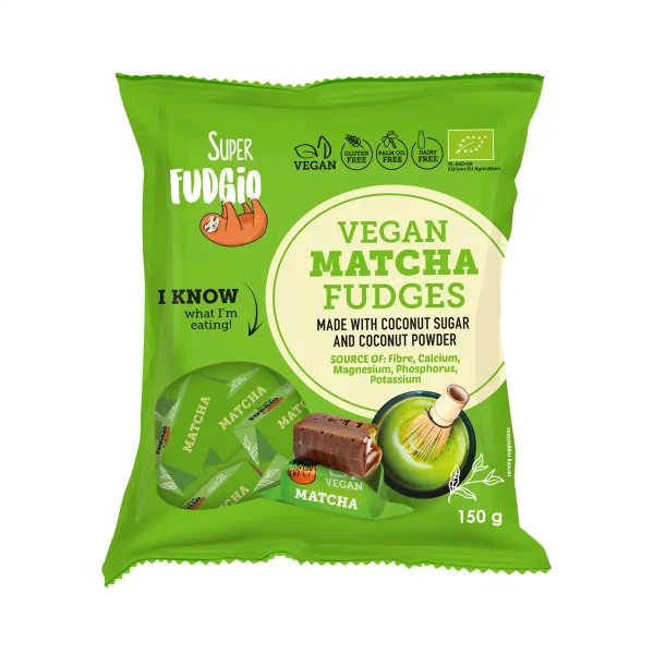 Super Fudgio | Ekološki mehki Matcha bomboni brez mleka, 150 g