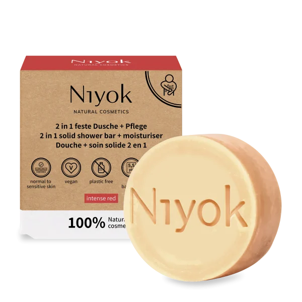 NIYOK | Trdni gel za prhanje + nega (2 v 1) - Živahno rdeča