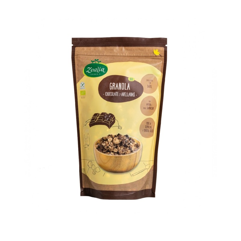 granola-chocolate-bio ZEALIA | Ekološka granola s čokolado in lešniki, 300 g - slika 1
